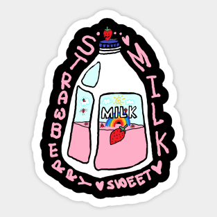 strawberry milk Sticker